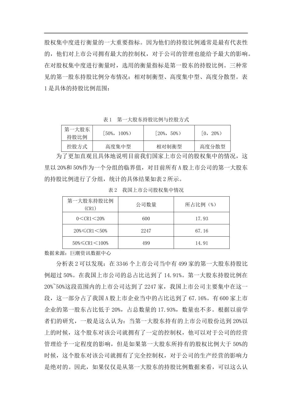 上市公司股权结构对内部控制有效性的影响研究   工商管理专业_第3页