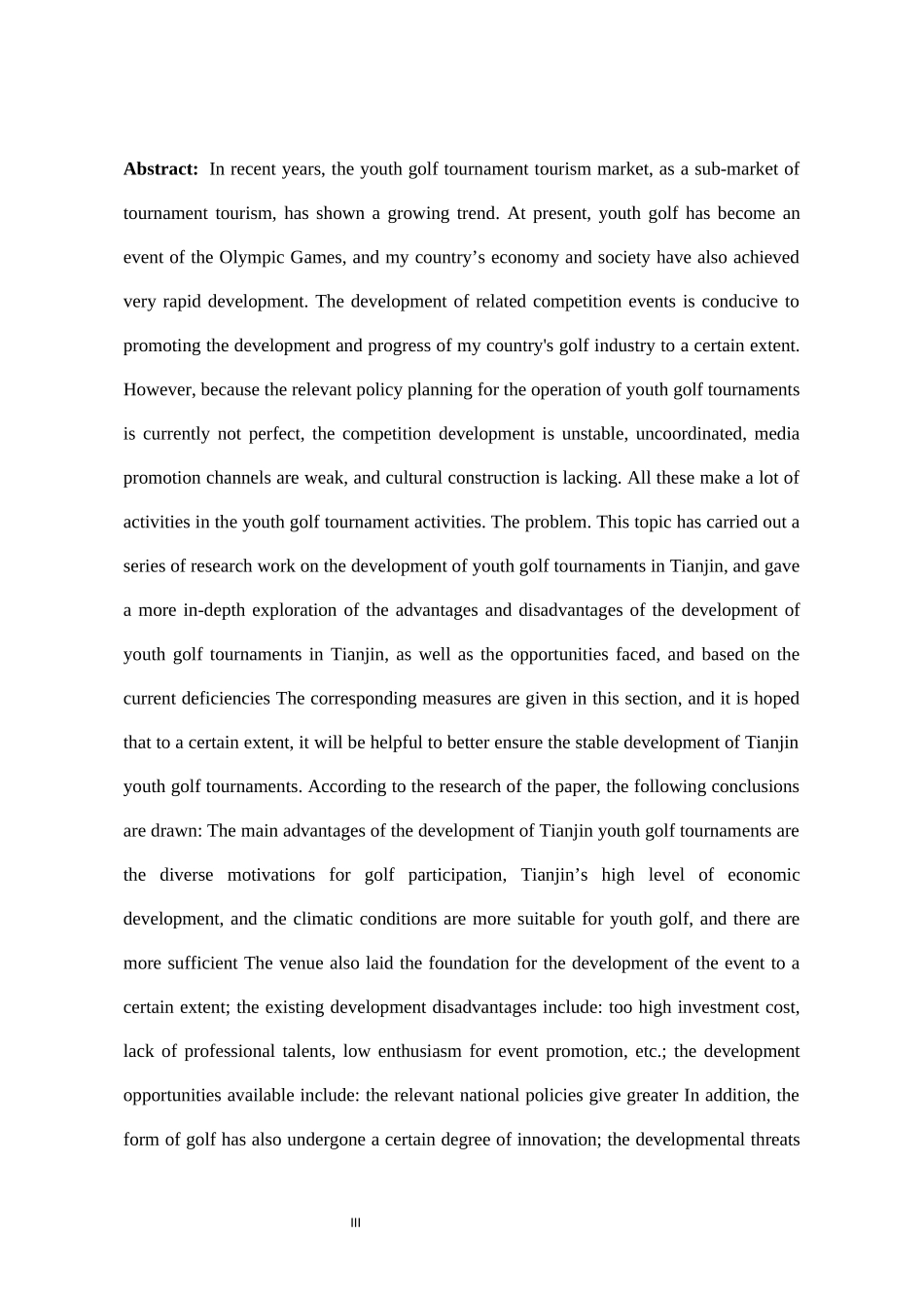 天津地区青少年高尔夫赛事现状分析   体育运动专业_第3页