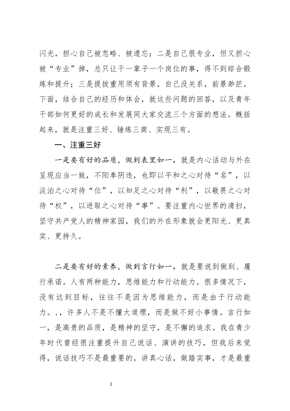 市委书记在青年干部座谈会上的即兴讲话(0002)_第2页