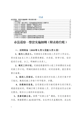 市县巡察工作范文表格模板大全（12个素材）