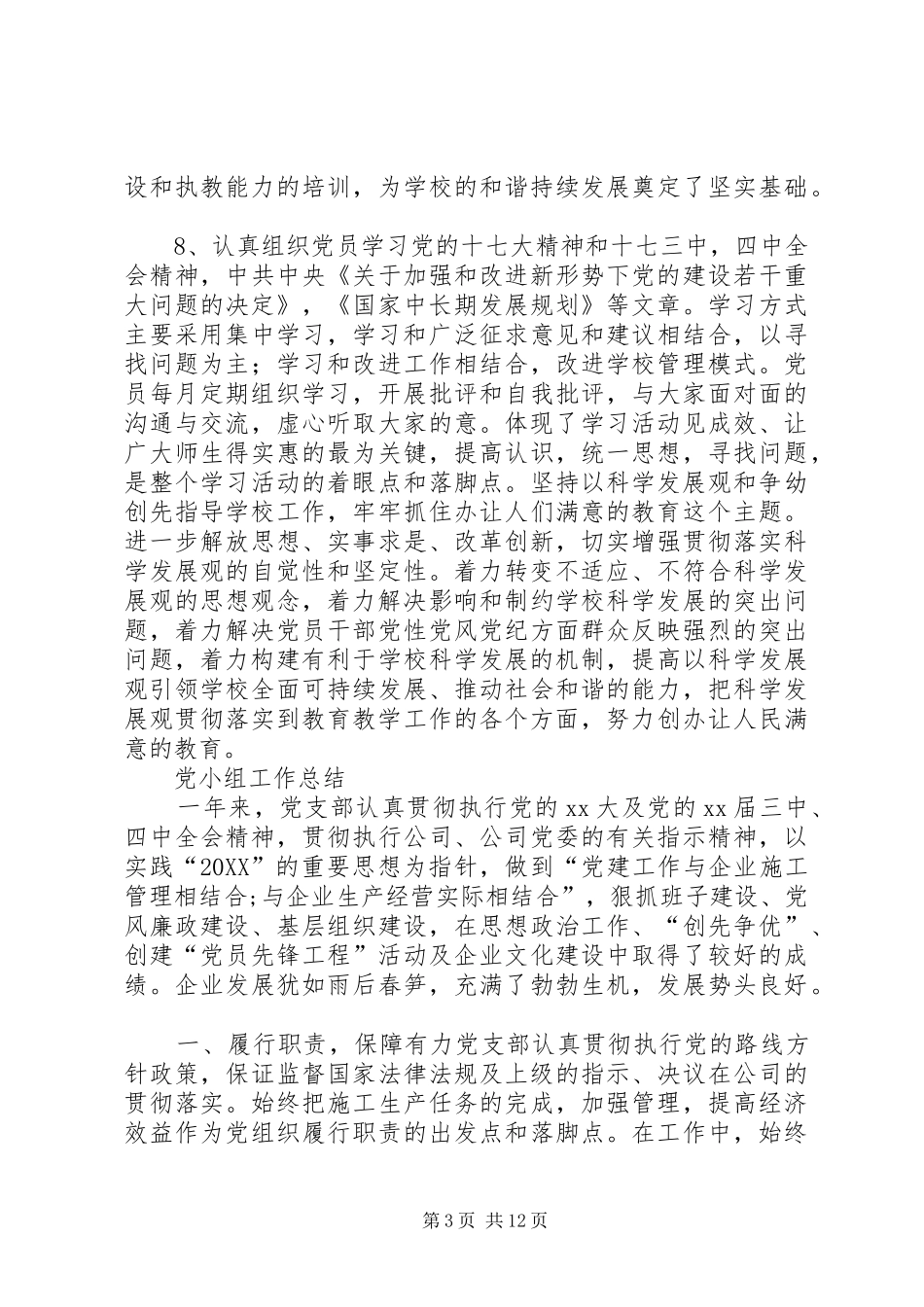 2024年党小组的工作总结_第3页