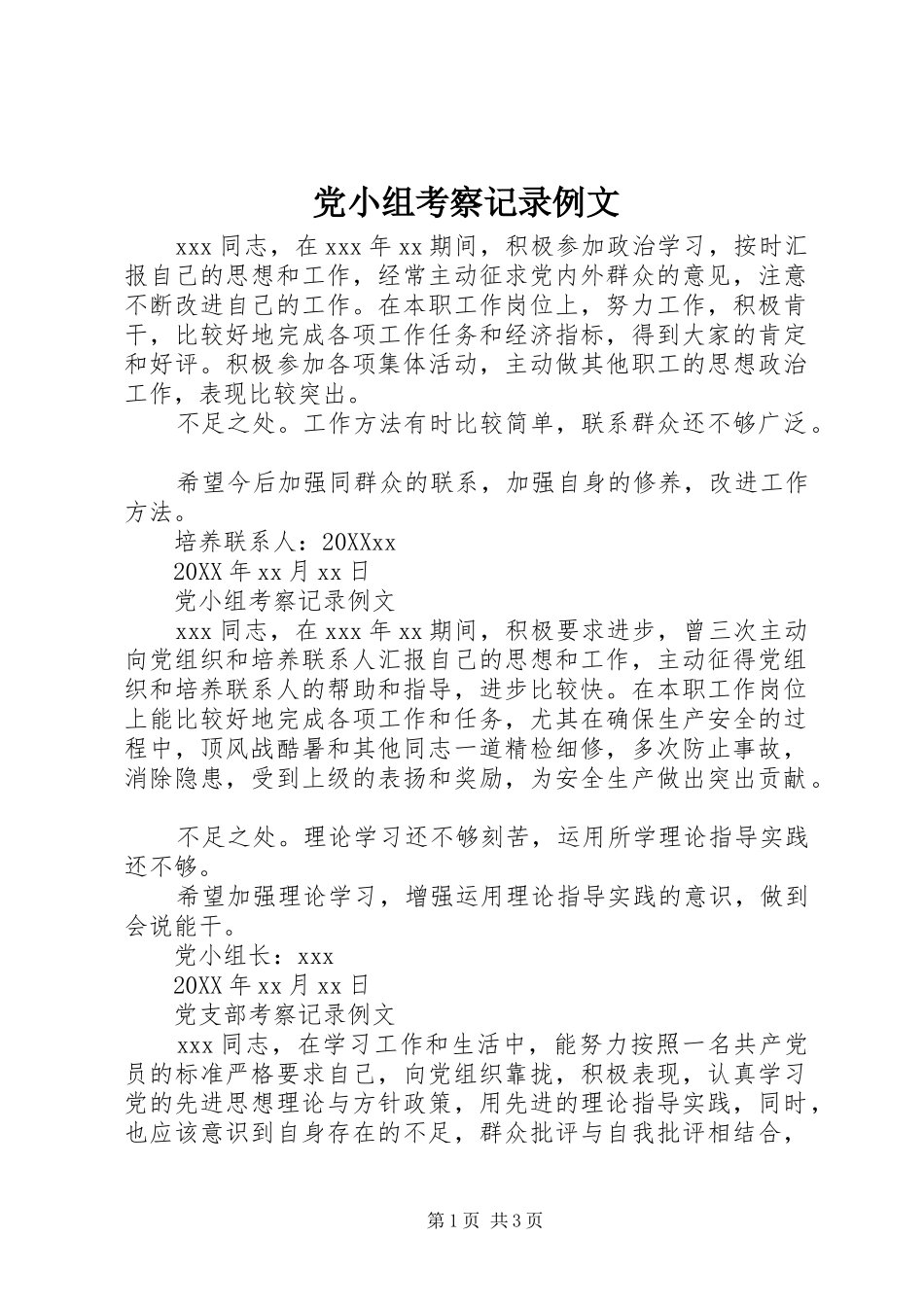 2024年党小组考察记录例文_第1页