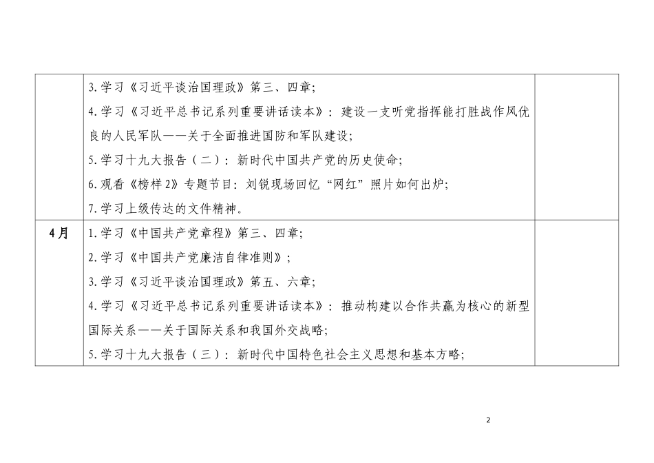 两学一做学习计划表_第2页