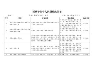 领导干部个人问题整改清单