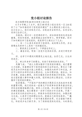 2024年党小组讨论报告