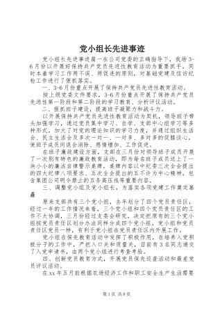 2024年党小组长先进事迹