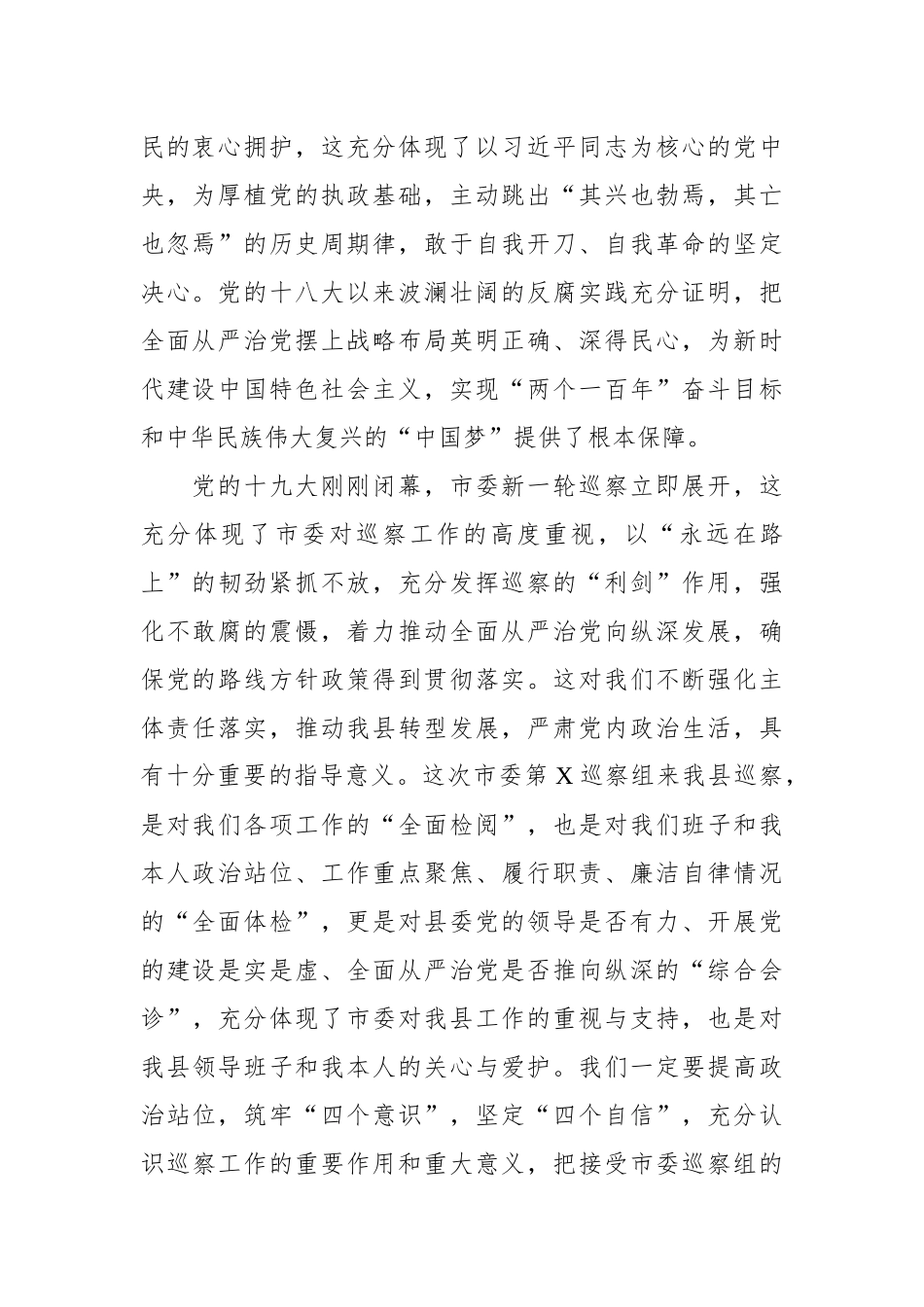 在巡察动员会上的表态发言（范文）_第2页