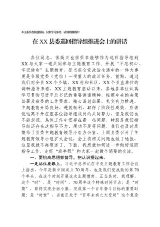 在主题教育推进会上的讲话(0002)