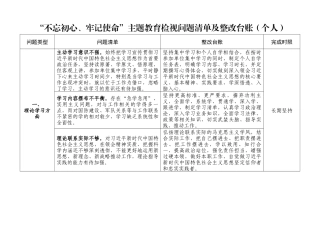 主题教育检视问题清单及整改台账(0002)