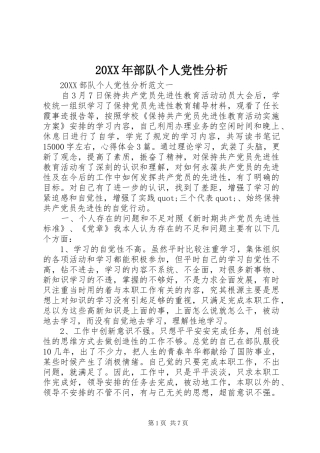 2024年部队个人党性分析