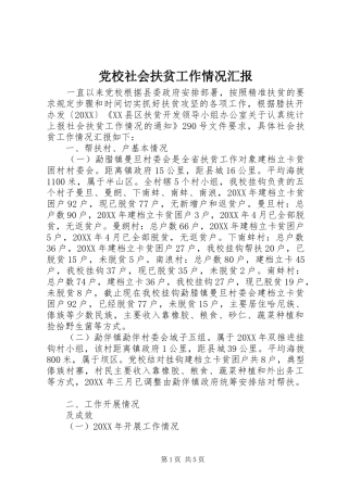 2024年党校社会扶贫工作情况汇报