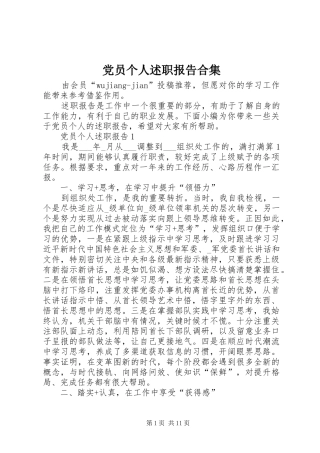 2024年党员个人述职报告合集