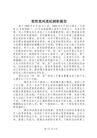 2024年党性党风党纪剖析报告