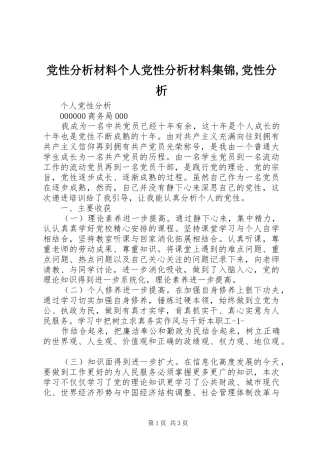 2024年党性分析材料个人党性分析材料集锦党性分析