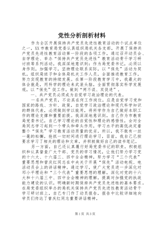 2024年党性分析剖析材料