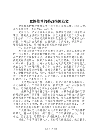 2024年党性修养的整改措施范文