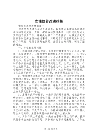 2024年党性修养改进措施