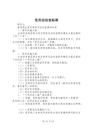 2024年党员活动室标准