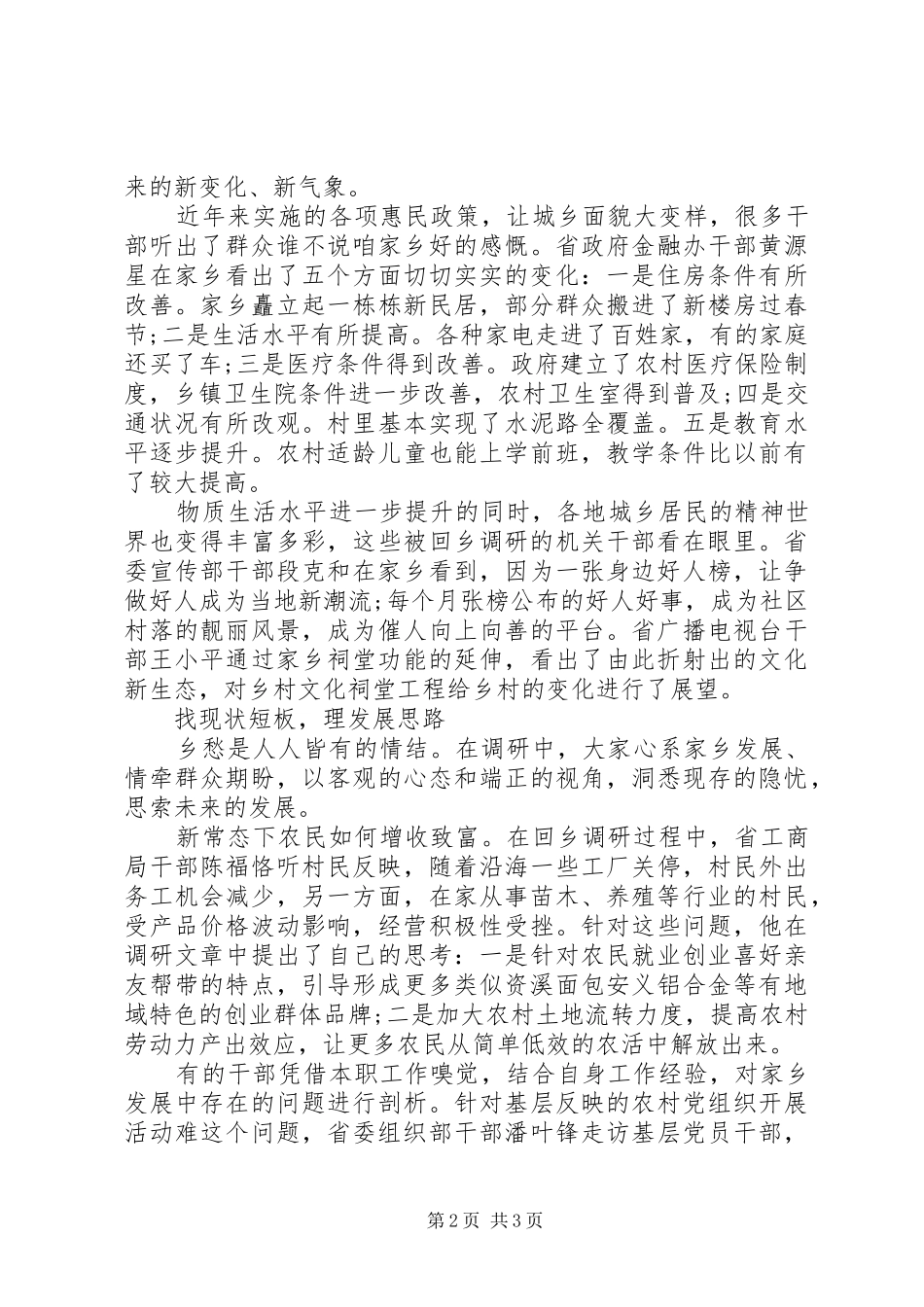 2024年党员机关干部回乡调研报告_第2页