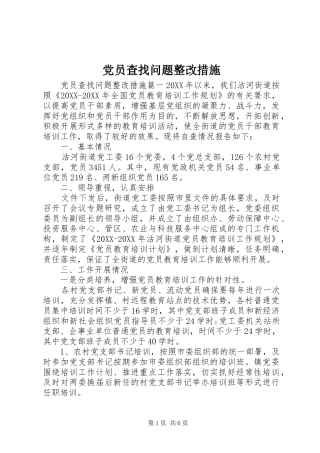 2024年党员查找问题整改措施