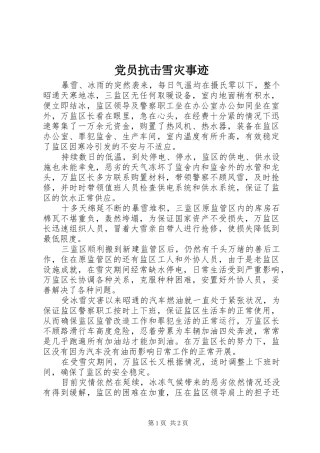 2024年党员抗击雪灾事迹