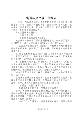 2024年街道年底民政工作报告