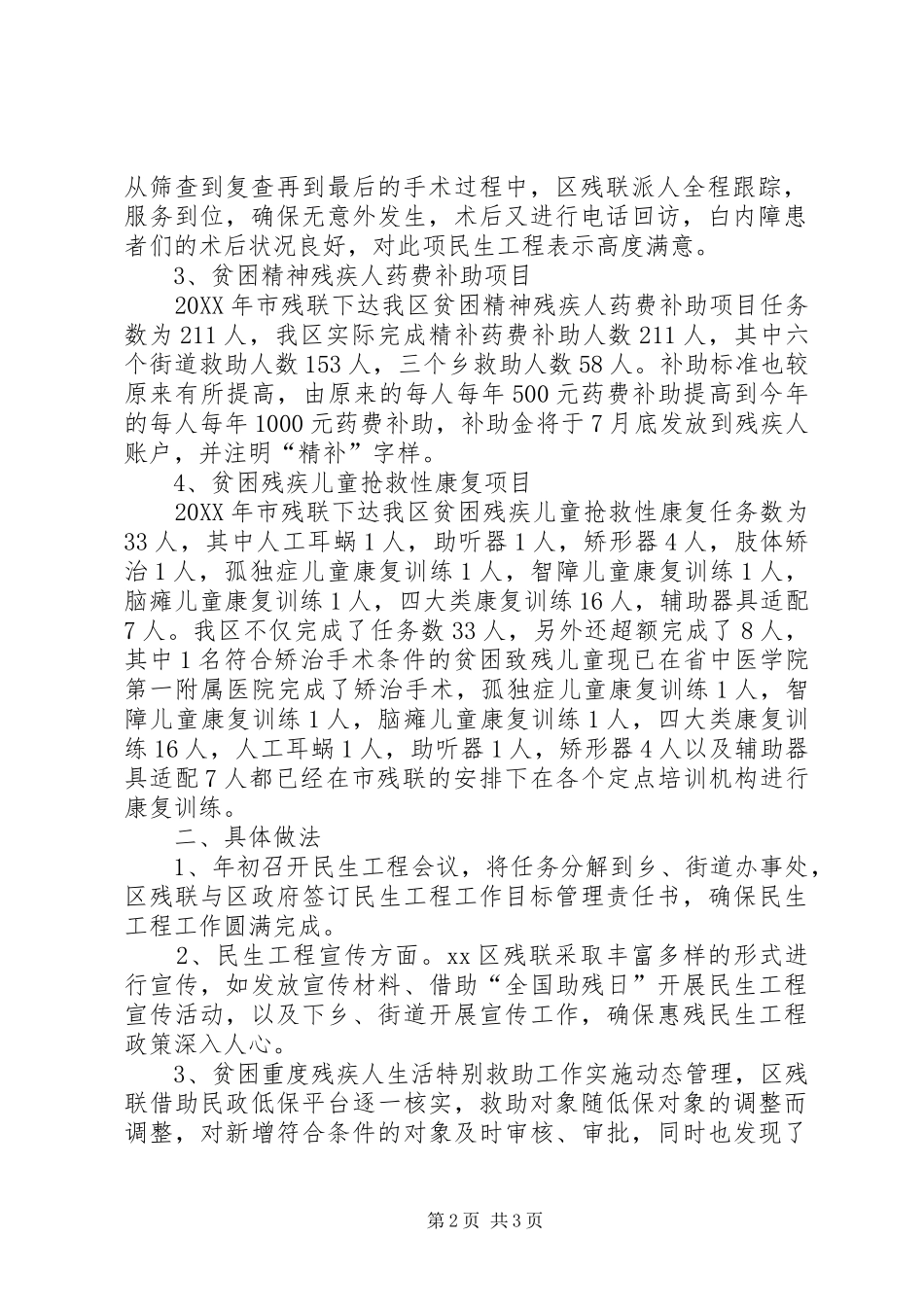 2024年残联民生工程工作总结_第2页