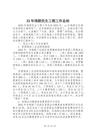 2024年残联民生工程工作总结