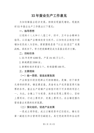 2024年蚕业生产工作意见