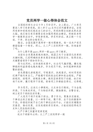 2024年党员两学一做心得体会范文