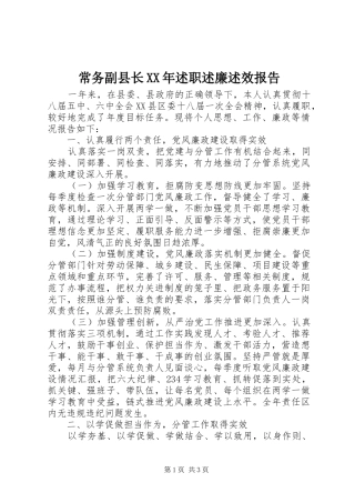 2024年常务副县长述职述廉述效报告