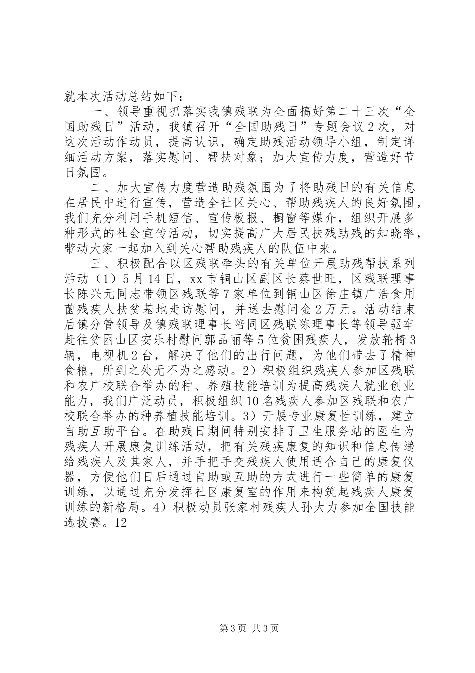 2024年街道全国助残日活动情况汇报_第3页