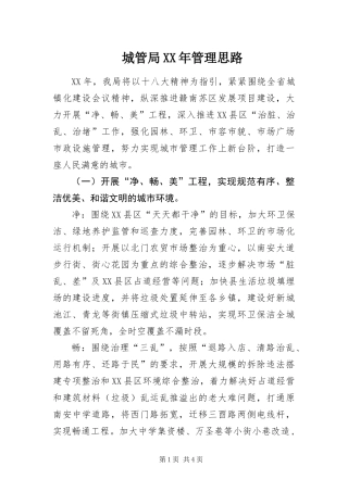 2024年城管局管理思路