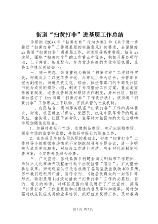 2024年街道扫黄打非进基层工作总结