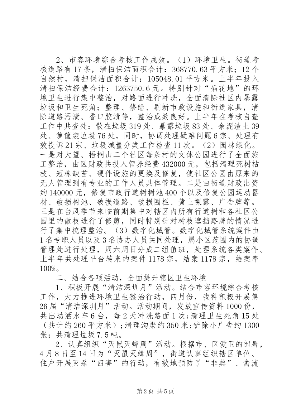 2024年街道上半年城管工作总结_第2页