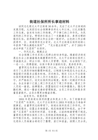 2024年街道社保所所长事迹材料