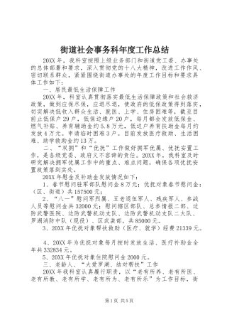 2024年街道社会事务科年度工作总结