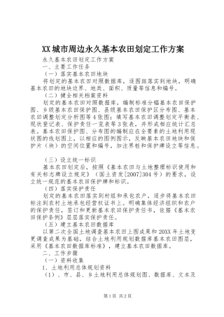 2024年城市周边永久基本农田划定工作方案