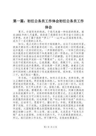 2024年初任公务员工作体会初任公务员工作体会