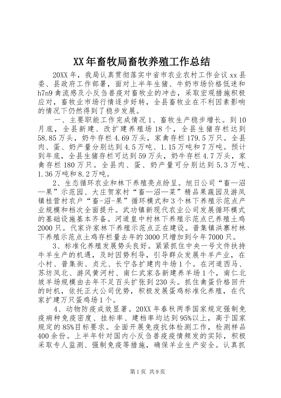 2024年畜牧局畜牧养殖工作总结_第1页