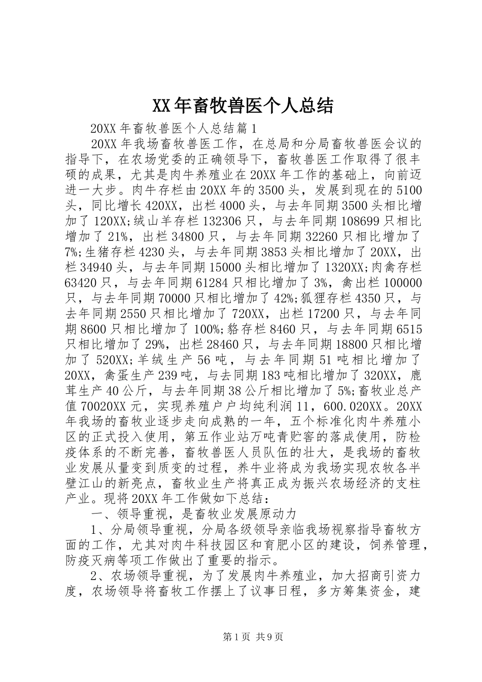 2024年畜牧兽医个人总结_第1页
