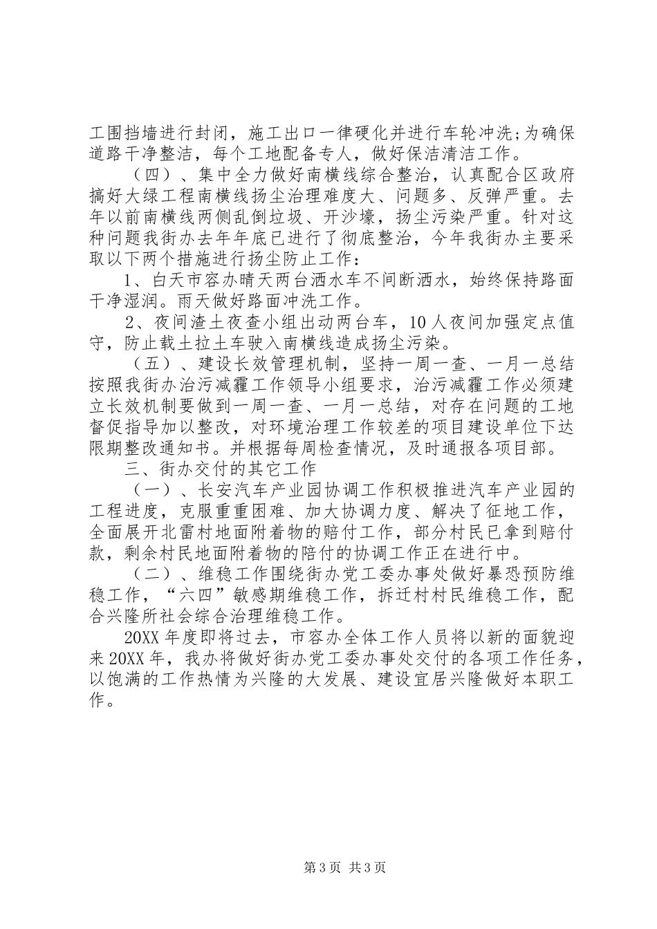 2024年街道市容工作报告_第3页