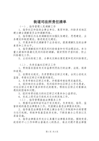 2024年街道司法所责任清单