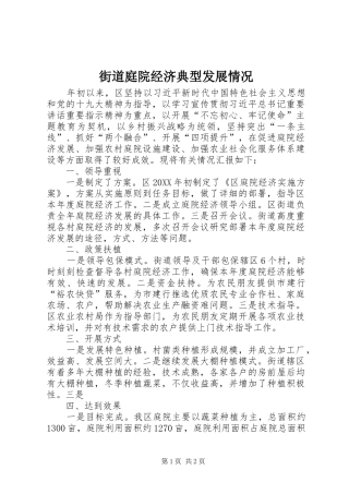 2024年街道庭院经济典型发展情况