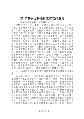 2024年春季退耕还林工作安排意见