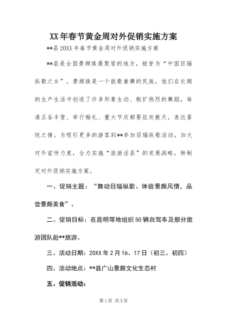 2024年春节黄金周对外促销实施方案