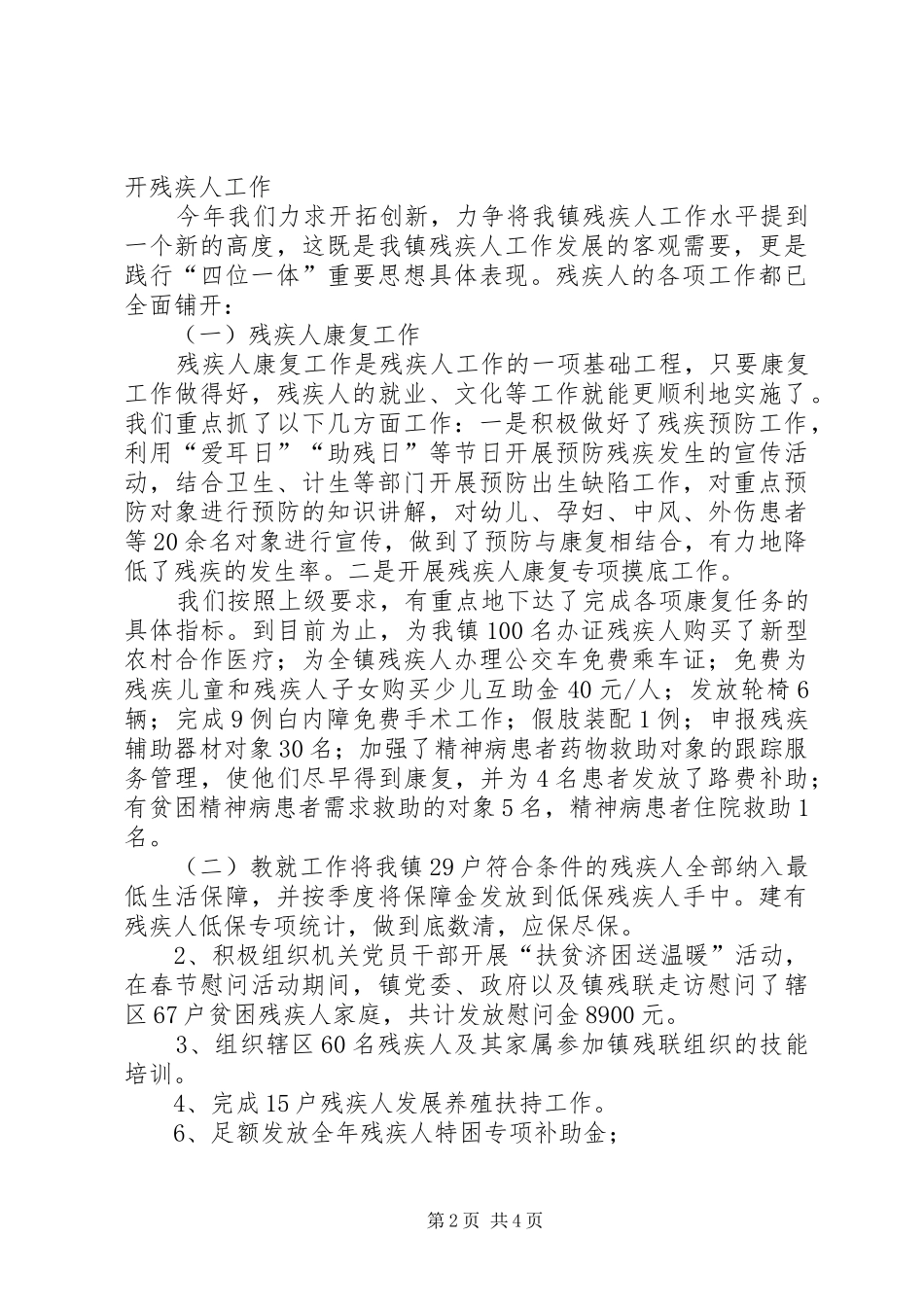 2024年村残联工作总结范文_第2页