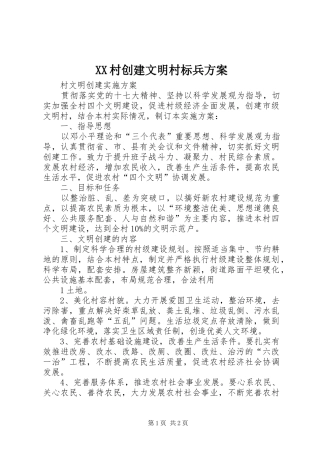 2024年村创建文明村标兵方案