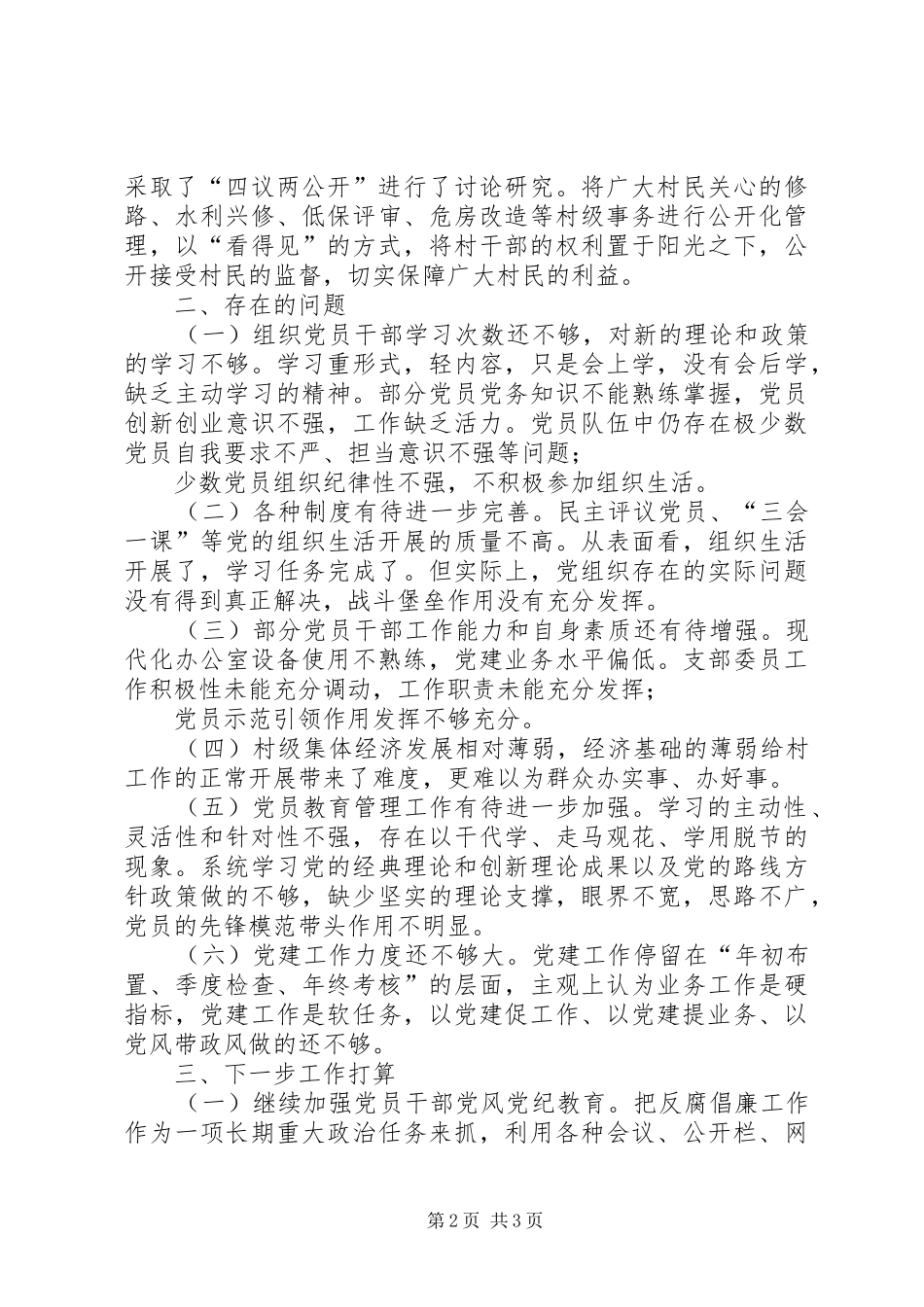 2024年村党委班子述职报告_第2页