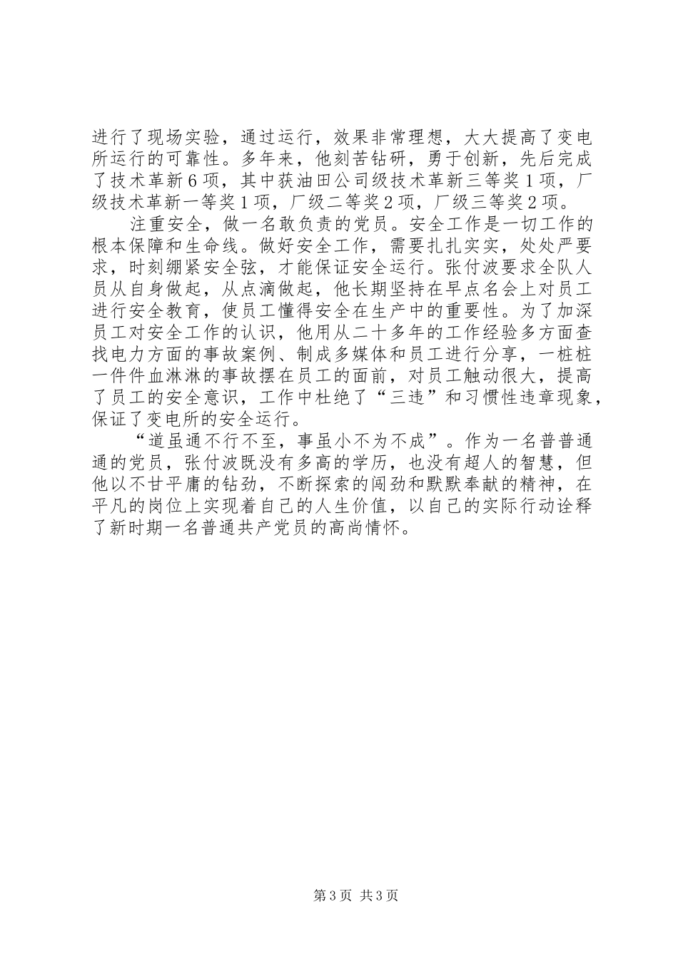 2024年党员务实创新勇挑重担经验交流_第3页